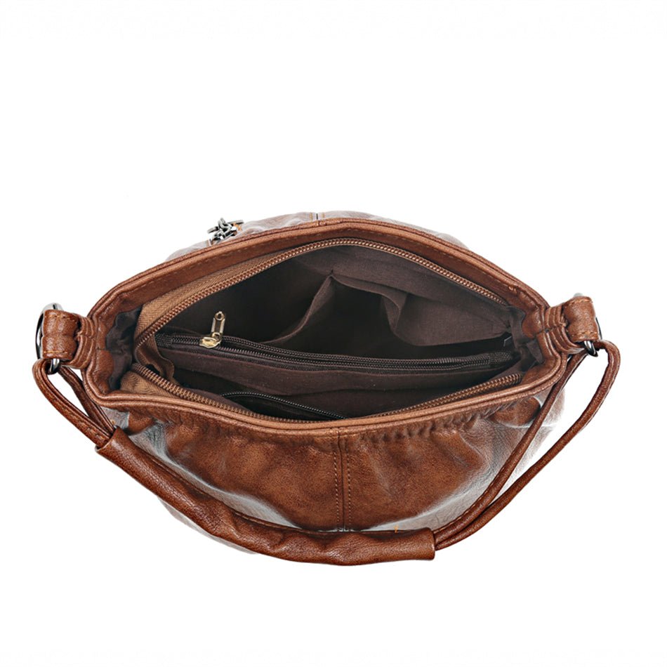 Bolsa de couro com pregas chique - Innovoda