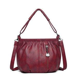 Bolsa de couro com pregas chique - Innovoda