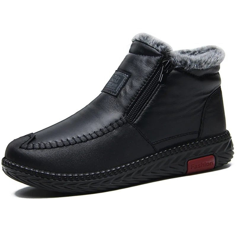 Chique de inverno: botas de inverno de couro de algodão elegantes com botões - Innovoda