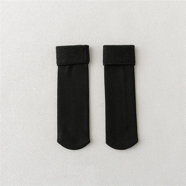 Conforto aconchegante: Meias de pelúcia sólidas e casuais para calor e estilo