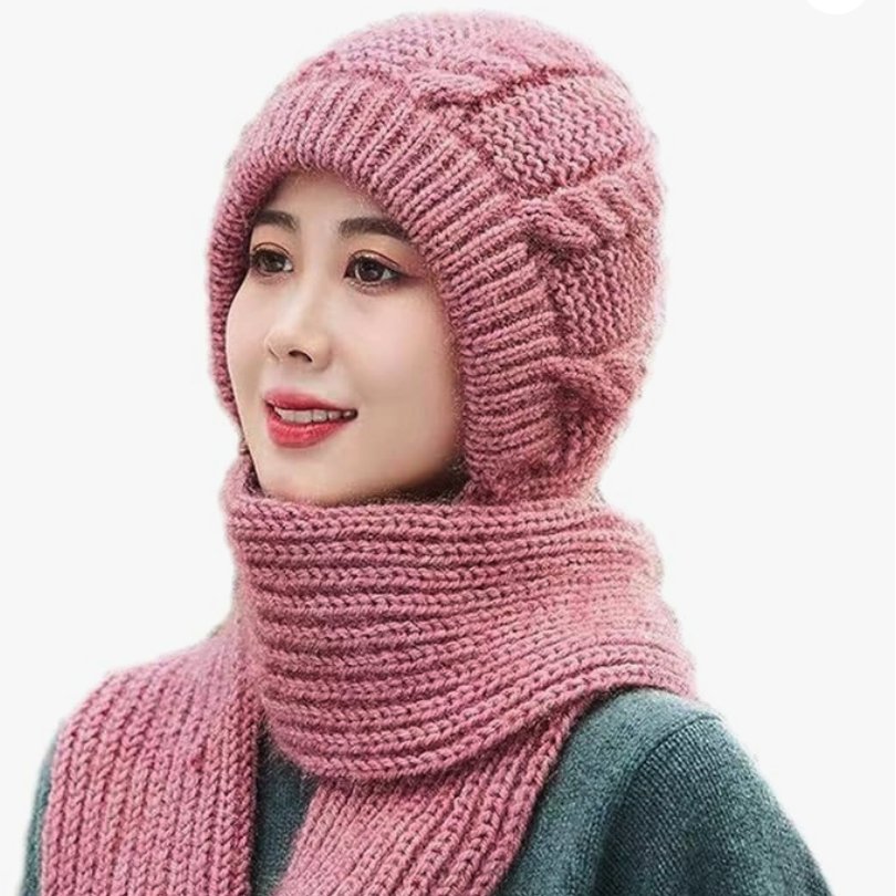 Duo de gorro e cachecol de inverno para mulher para uma elegância acolhedora