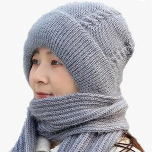 Duo de gorro e cachecol de inverno para mulher para uma elegância acolhedora