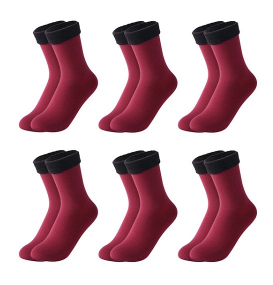 Meias térmicas em veludo, nylon e lã sem costuras - Tamanho único 35-40 (6 pares) - Innovoda