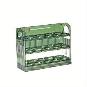 Organize os ovos sem esforço com a Caixa de Armazenamento Auto Flip de 3 Camadas - Innovoda