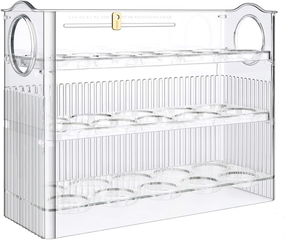Organize os ovos sem esforço com a Caixa de Armazenamento Auto Flip de 3 Camadas - Innovoda