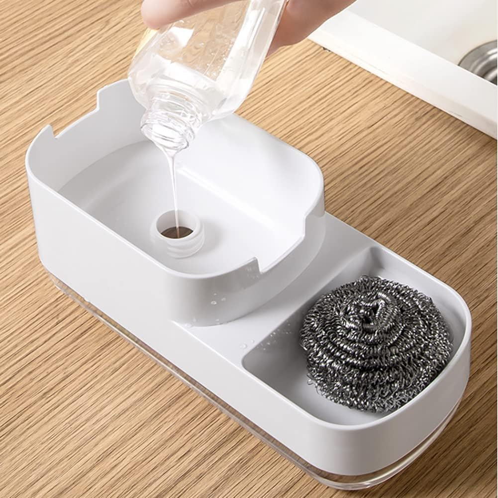 Limpeza da cozinha sem esforço: Dispensador de sabão com suporte para esponja - Innovoda