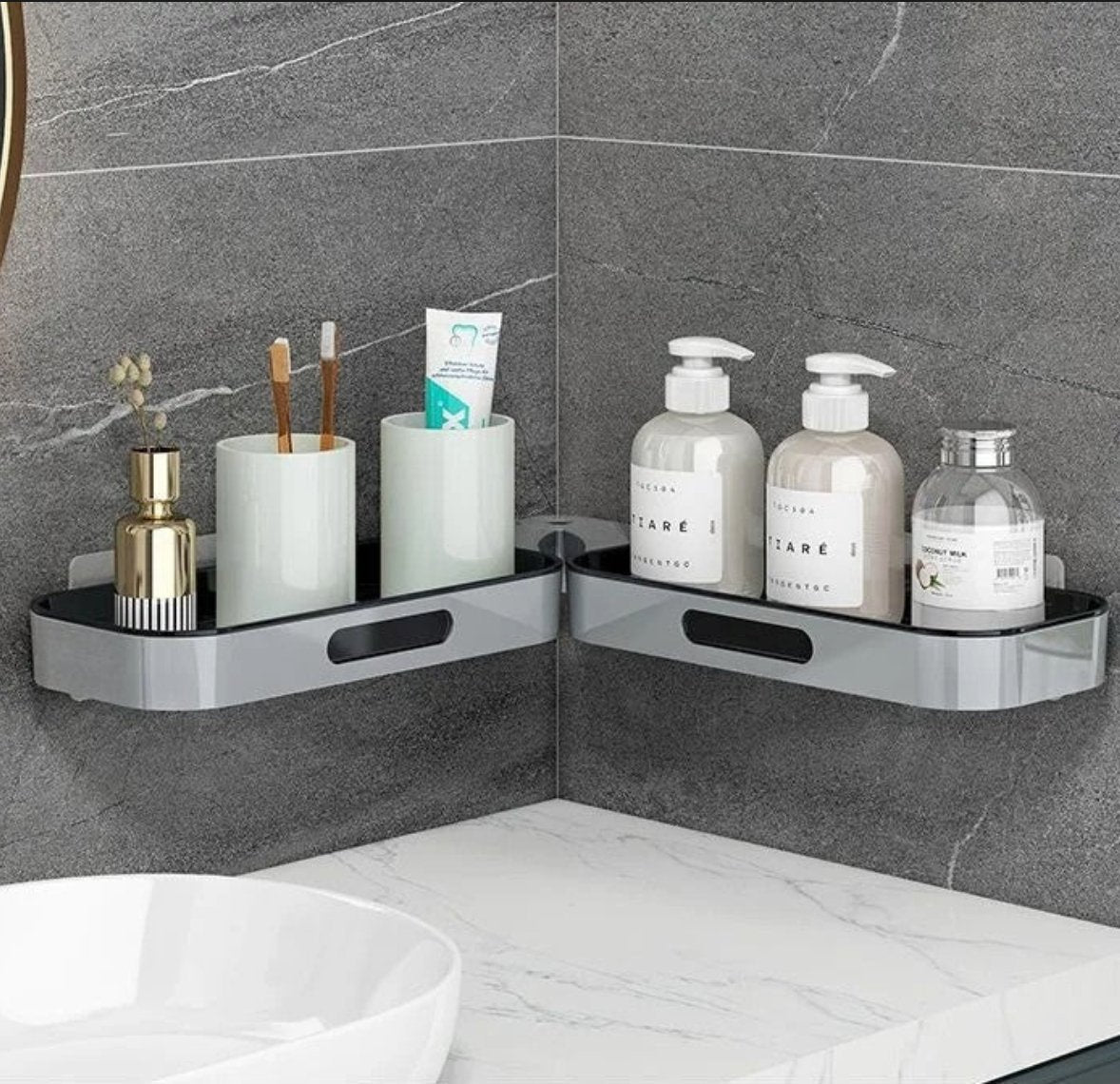 Maximizar o espaço de canto da casa de banho com prateleiras rotativas de 180° - Innovoda