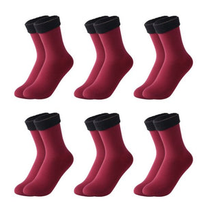 Meias térmicas em veludo, nylon e lã sem costuras - Tamanho único 35-40 (6 pares) - Innovoda